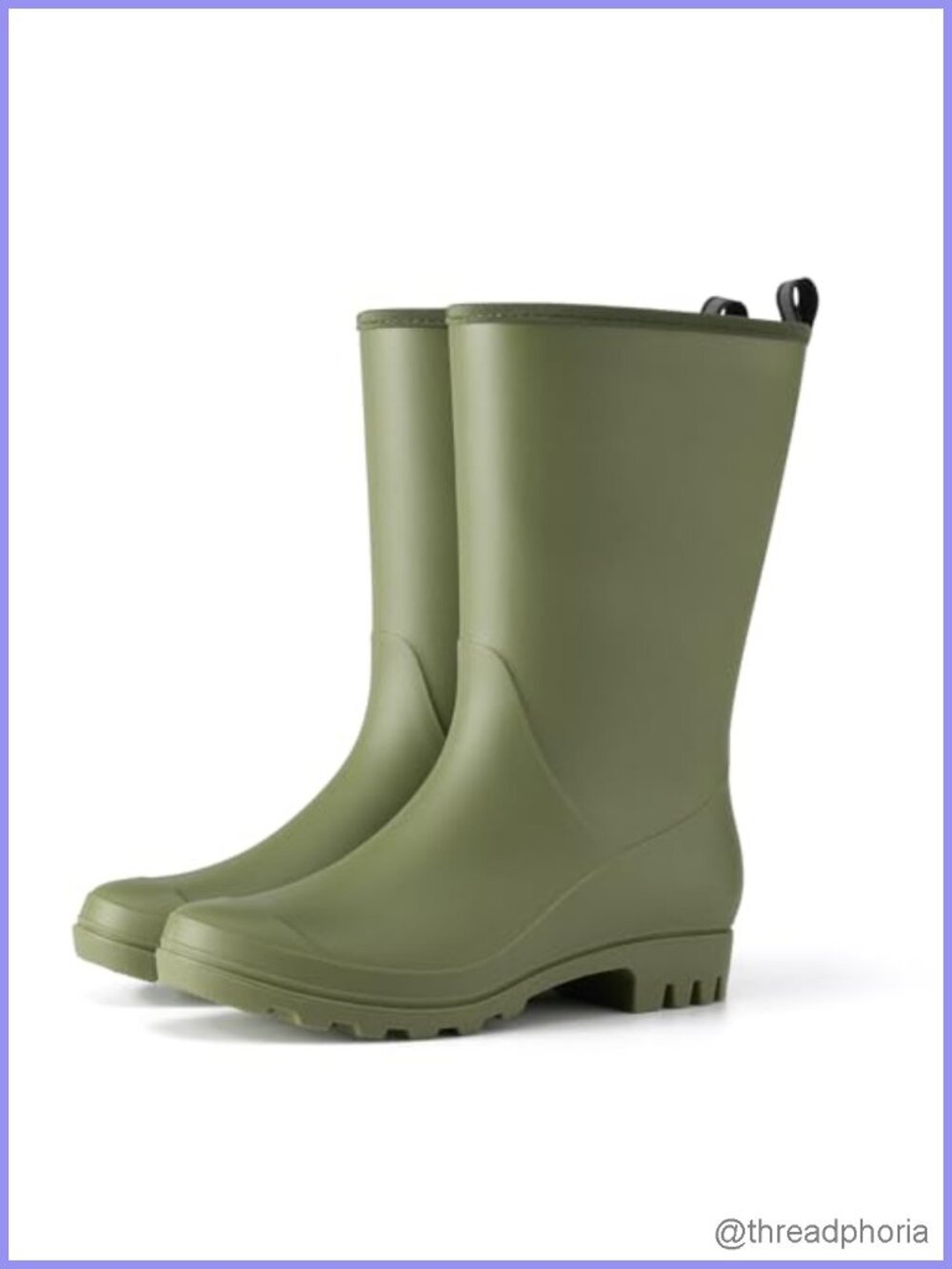 HISEA Wide Calf Rubber Rain Boots Waterproof Mid-Calf Wellington